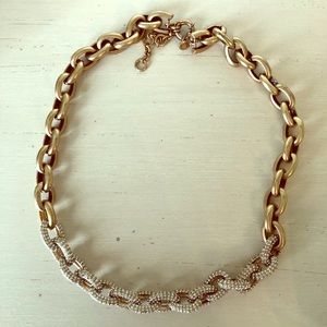 J. Crew Gold Pave Link Necklace